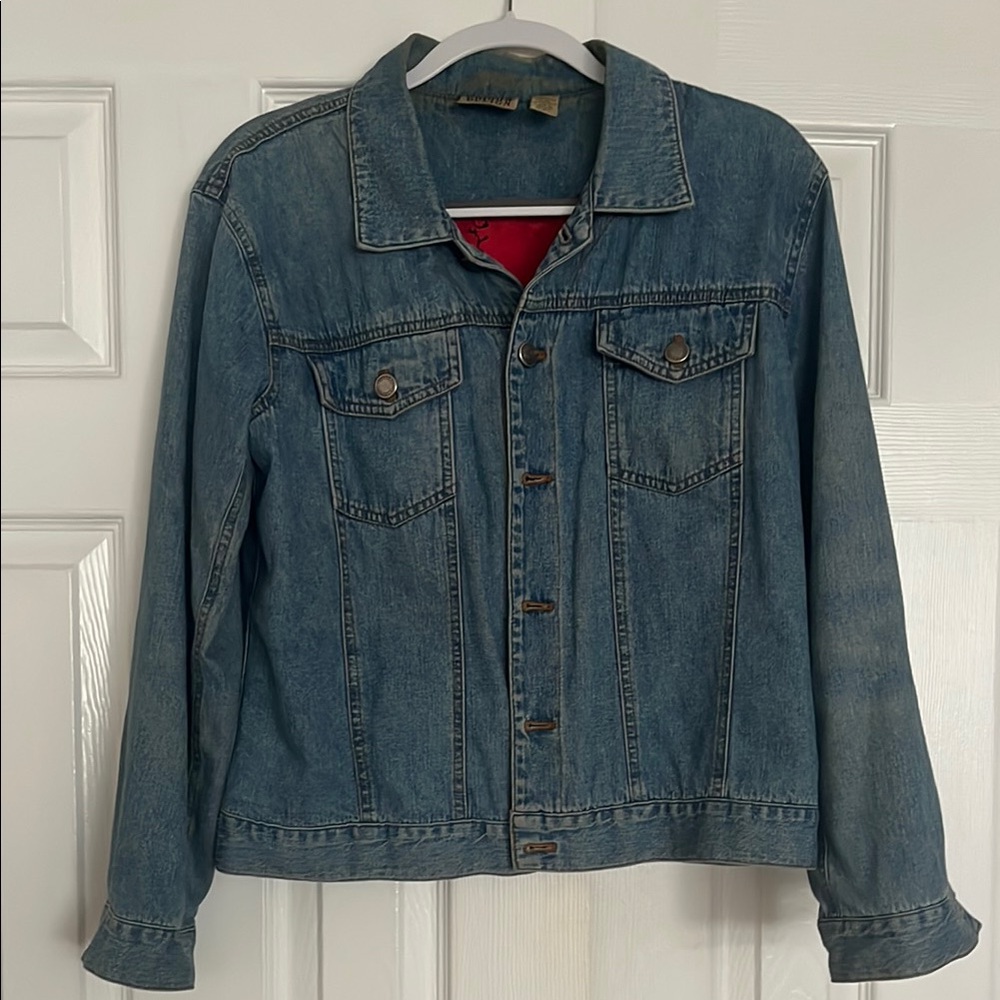 Classic Chico Blue Denim Jacket with red lining